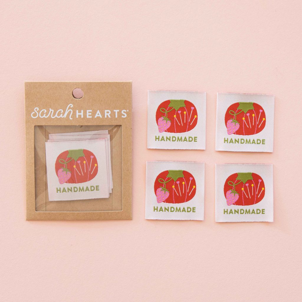 Tomato Pin Cushion Handmade Large Sew-In Quilt Label